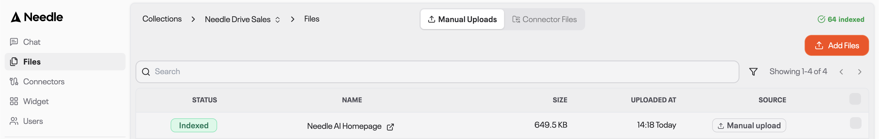 Needle Homepage Successfully Indexed