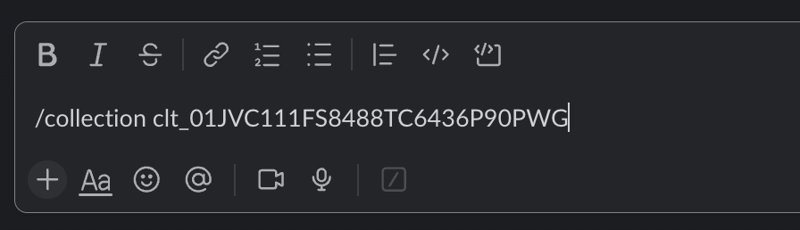 Collection command message