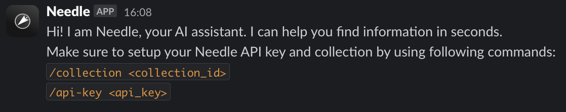 Slackbot welcome message