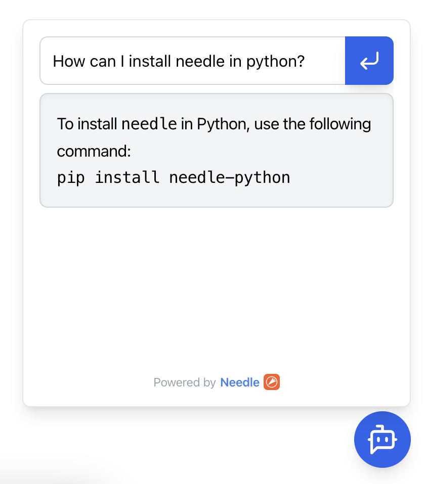 Needle web widget answer