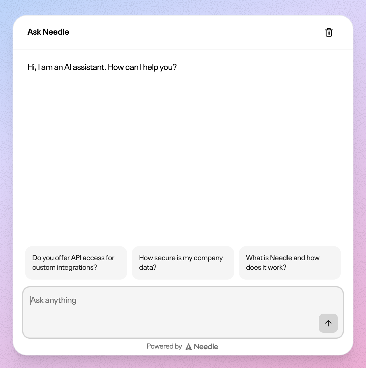Needle Embedded Widget